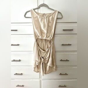 🆕 Free People one piece cut out dress  in tan size small
